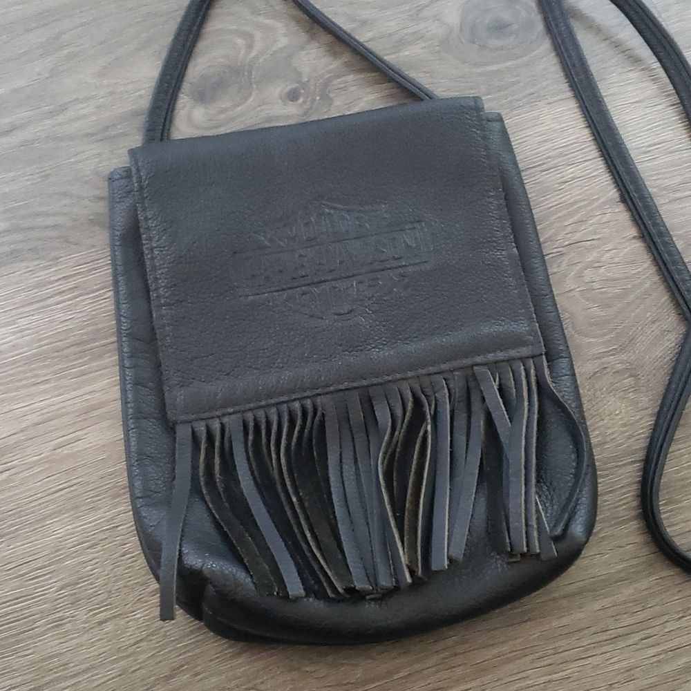 Black Leather Harley Davidson Purse